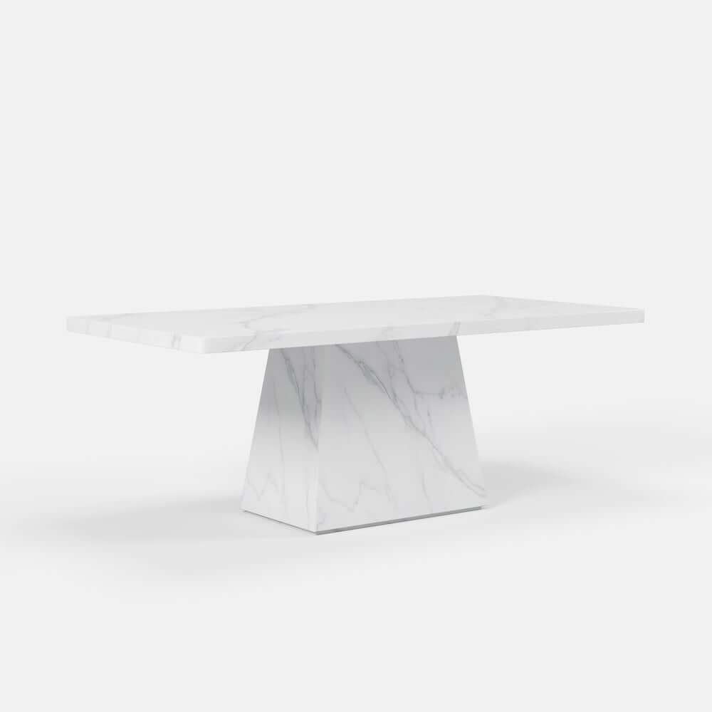 Modern Rectangular Sintered Stone Dining Table - Beige