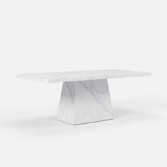 Modern Rectangular Sintered Stone Dining Table - Beige