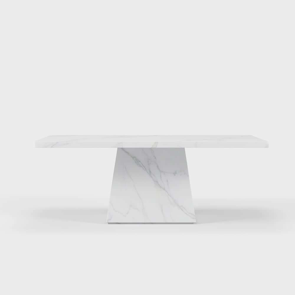 Modern Rectangular Sintered Stone Dining Table - Beige