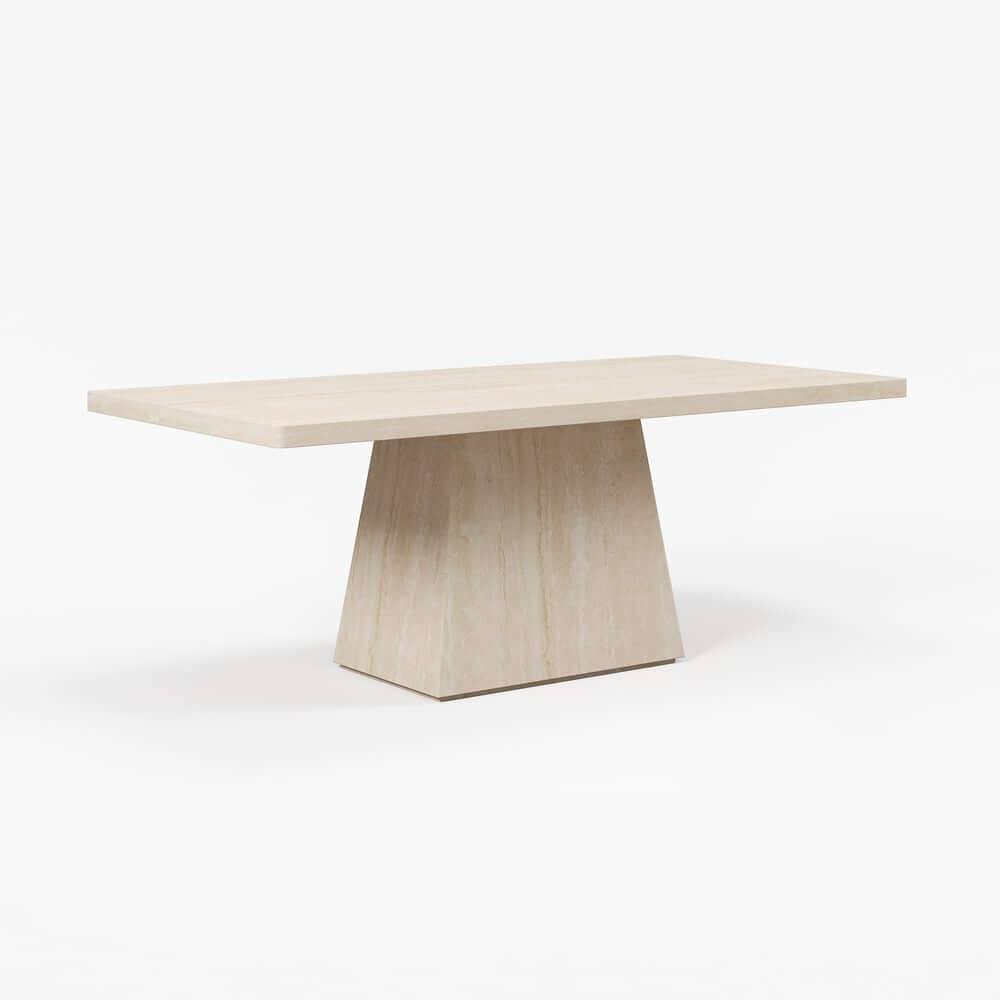 Modern Rectangular Sintered Stone Dining Table - Beige