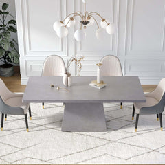 Modern Rectangular Sintered Stone Dining Table - Beige