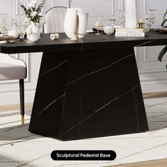 Modern Rectangular Sintered Stone Dining Table - Beige