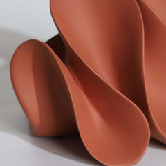 Modern Resin Abstract Sculpture with Floral Botanical Design