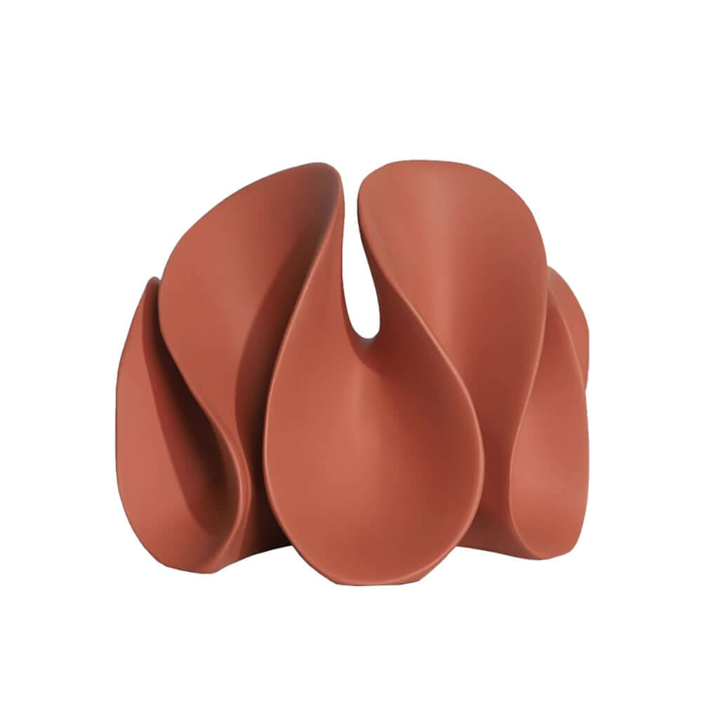 Modern Resin Abstract Sculpture with Floral Botanical Design