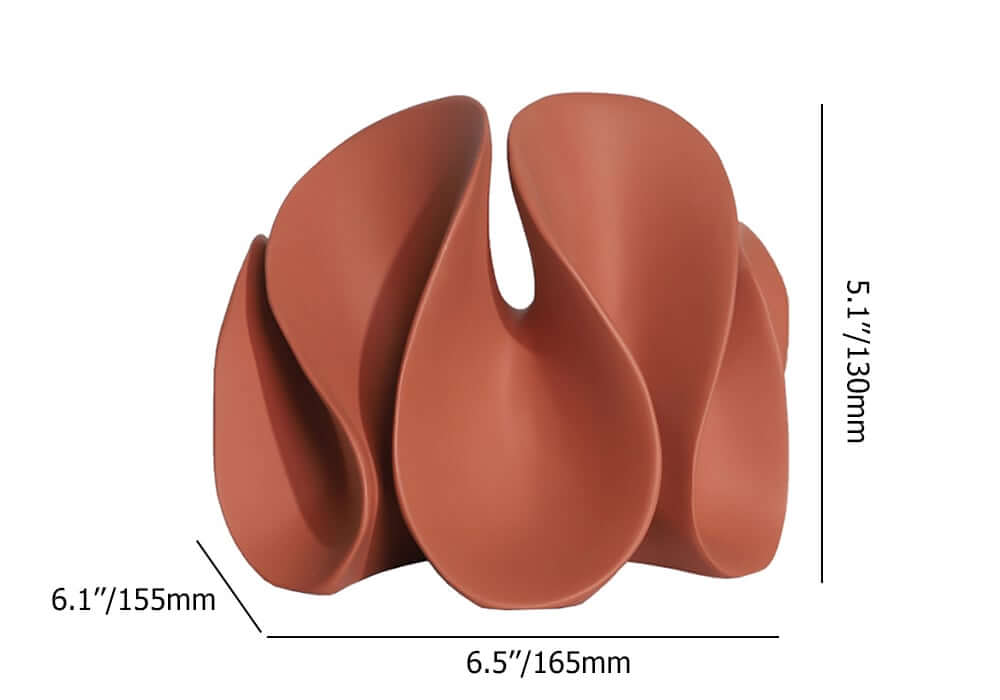 Modern Resin Abstract Sculpture with Floral Botanical Design Dimensions