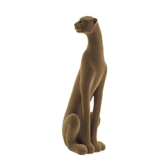 Modern Resin Animal Sculpture in Brown - Vertical Leopard Art Piece