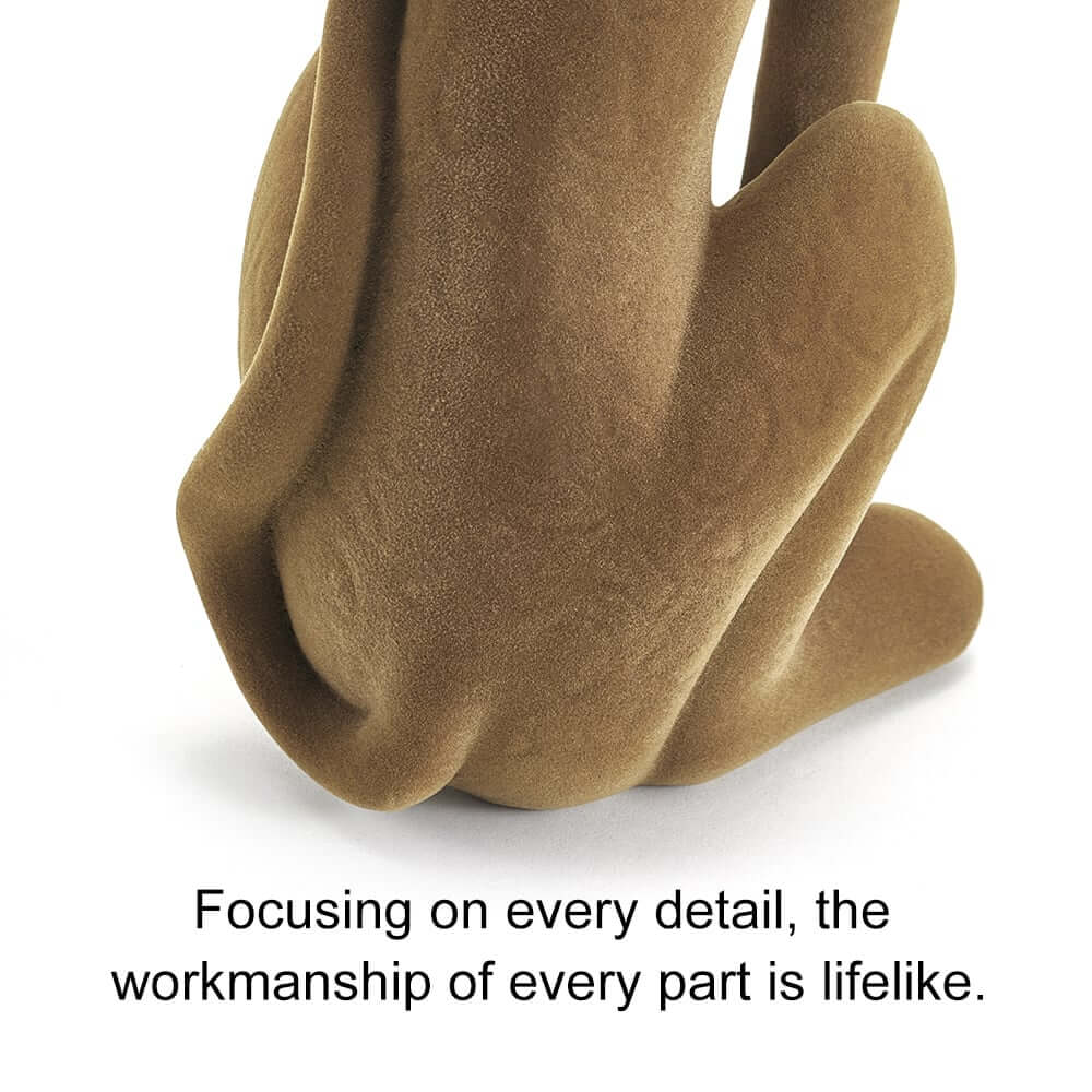 Modern Resin Animal Sculpture in Brown - Vertical Leopard Art Piece