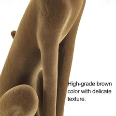 Modern Resin Animal Sculpture in Brown - Vertical Leopard Art Piece