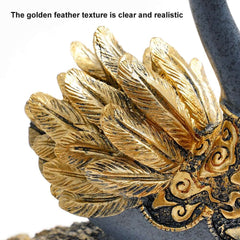 Modern Resin Animal Sculpture with Gold and Blue Finish