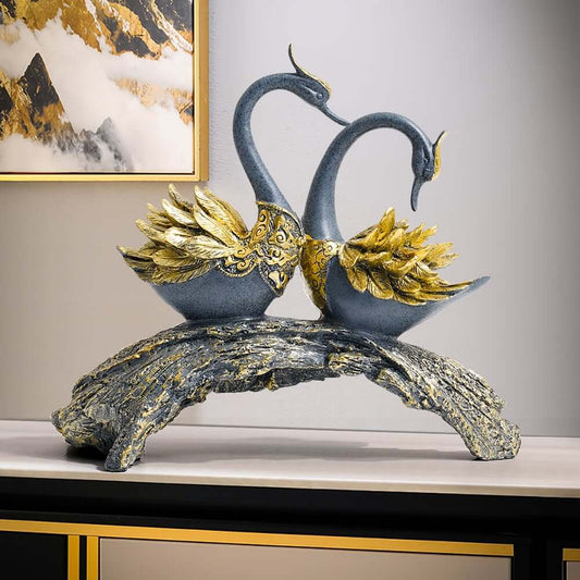Modern Resin Animal Sculpture with Gold and Blue Finish Main Product Image