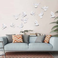 Modern Resin Bird Wall Art Set – 6-Piece Flock Sculpture Decor Main Product Image