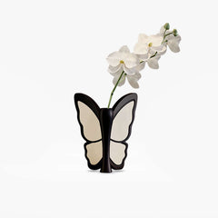 Modern Resin Butterfly Vase with Artificial Orchids and Planter