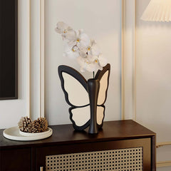 Modern Resin Butterfly Vase with Artificial Orchids and Planter