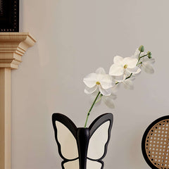 Modern Resin Butterfly Vase with Artificial Orchids and Planter