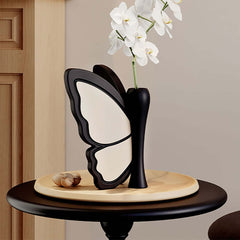 Modern Resin Butterfly Vase with Artificial Orchids and Planter