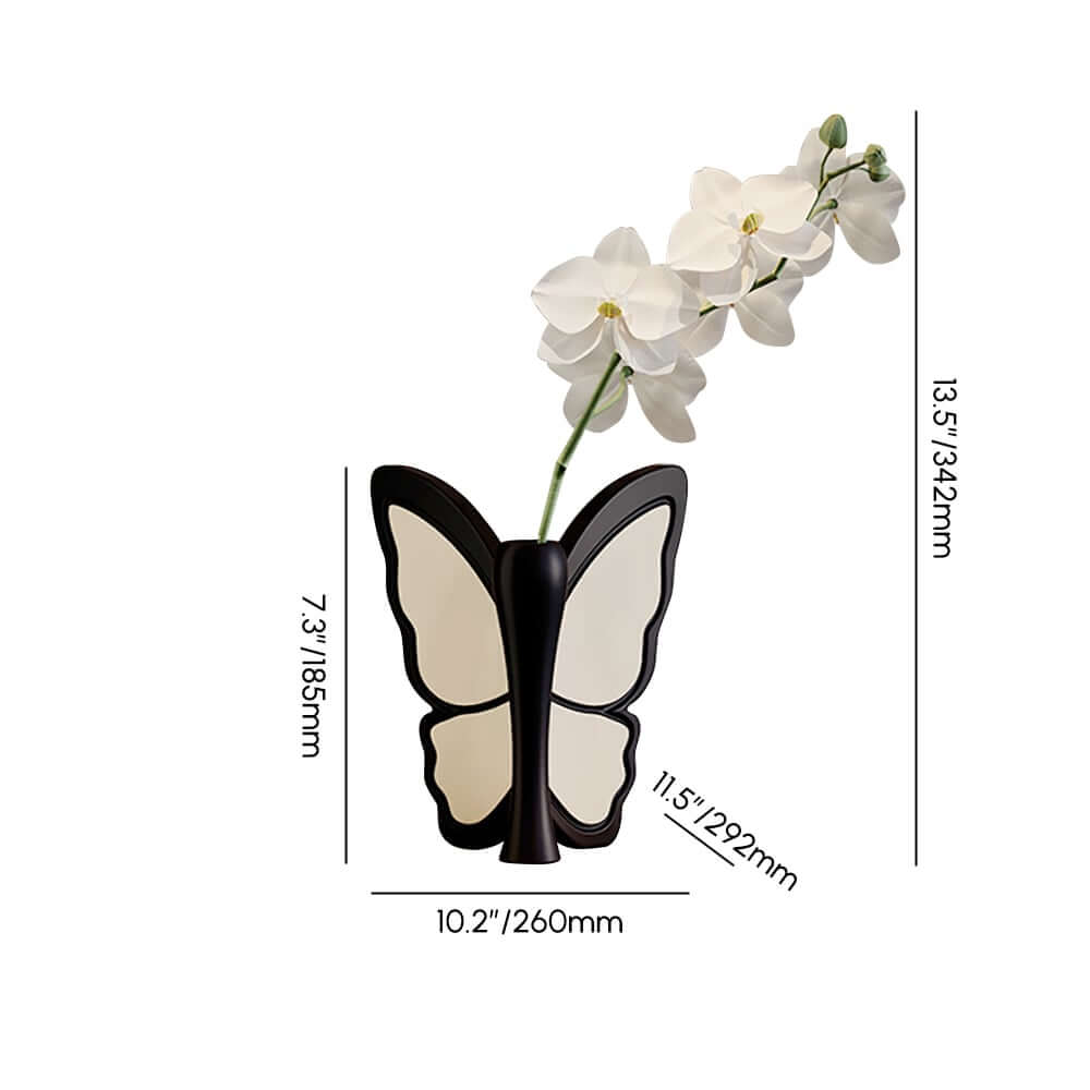Modern Resin Butterfly Vase with Artificial Orchids and Planter Dimensions