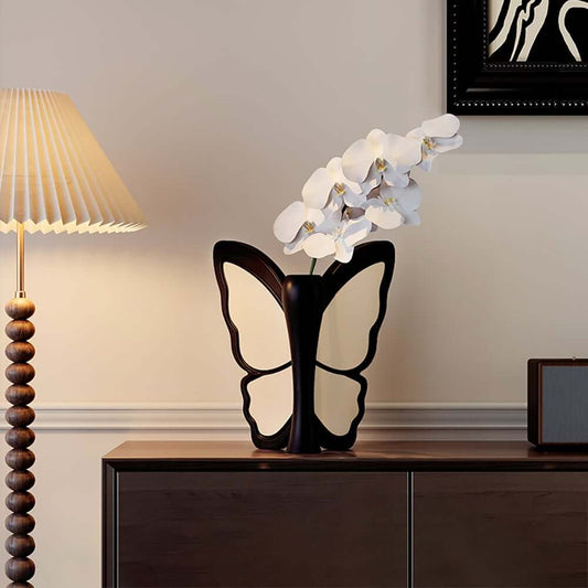 Modern Resin Butterfly Vase with Artificial Orchids and Planter Main Product Image
