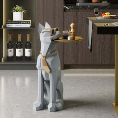 Modern Resin Dog-Shaped Side Table With Tissue Storage