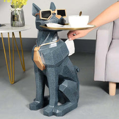 Modern Resin Dog-Shaped Side Table With Tissue Storage