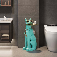 Modern Resin Dog-Shaped Side Table With Tissue Storage