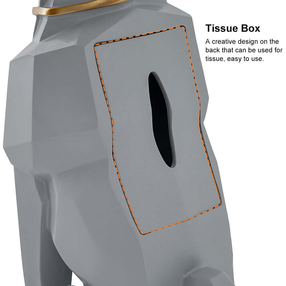 Modern Resin Dog-Shaped Side Table With Tissue Storage