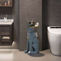 Modern Resin Dog-Shaped Side Table With Tissue Storage