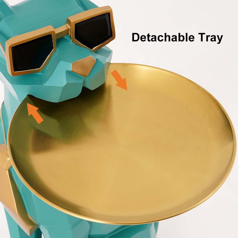 Modern Resin Dog-Shaped Side Table With Tissue Storage