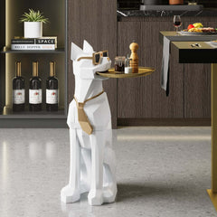 Modern Resin Dog-Shaped Side Table With Tissue Storage