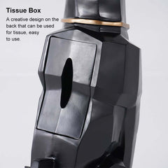 Modern Resin Dog-Shaped Side Table With Tissue Storage