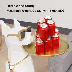 Modern Resin Dog-Shaped Side Table With Tissue Storage