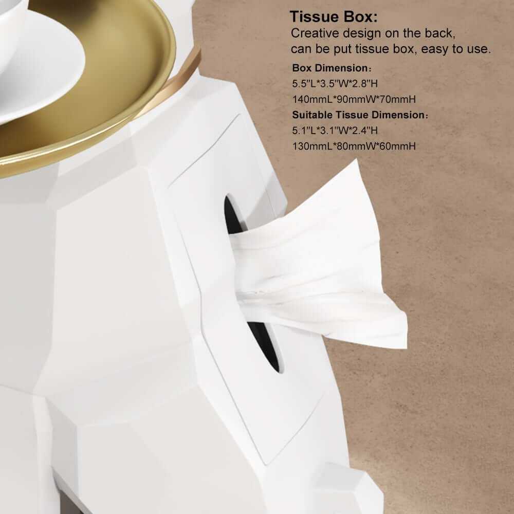 Modern Resin Dog-Shaped Side Table With Tissue Storage