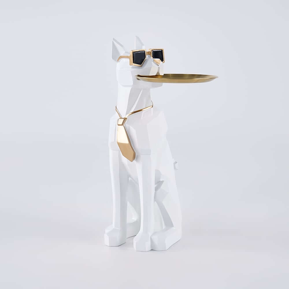 Modern Resin Dog-Shaped Side Table With Tissue Storage