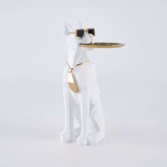 Modern Resin Dog-Shaped Side Table With Tissue Storage