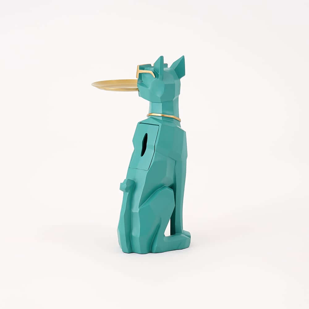 Modern Resin Dog-Shaped Side Table With Tissue Storage