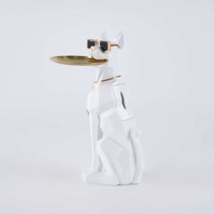 Modern Resin Dog-Shaped Side Table With Tissue Storage