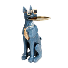 Modern Resin Dog-Shaped Side Table With Tissue Storage