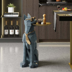 Modern Resin Dog-Shaped Side Table With Tissue Storage