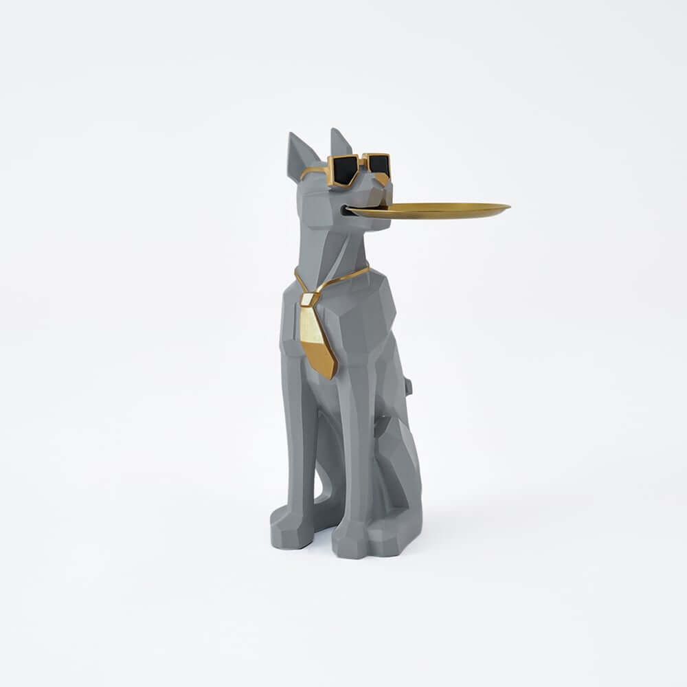 Modern Resin Dog-Shaped Side Table With Tissue Storage