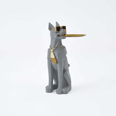 Modern Resin Dog-Shaped Side Table With Tissue Storage