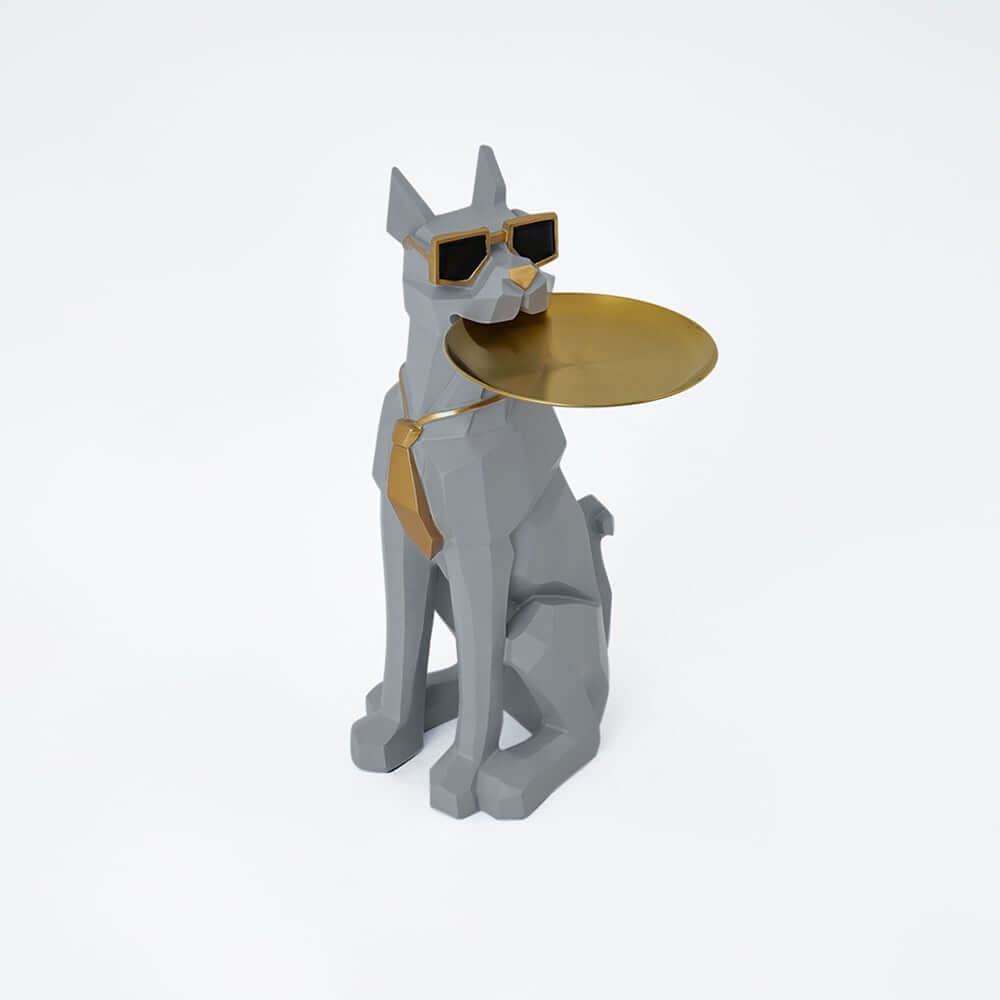 Modern Resin Dog-Shaped Side Table With Tissue Storage