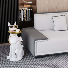 Modern Resin Dog-Shaped Side Table With Tissue Storage