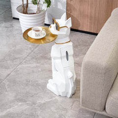 Modern Resin Dog-Shaped Side Table With Tissue Storage