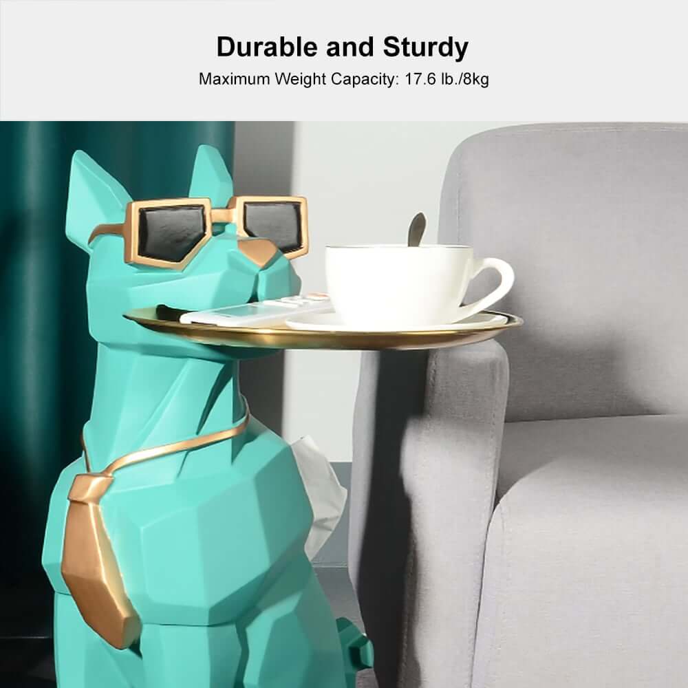 Modern Resin Dog-Shaped Side Table With Tissue Storage
