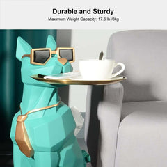 Modern Resin Dog-Shaped Side Table With Tissue Storage