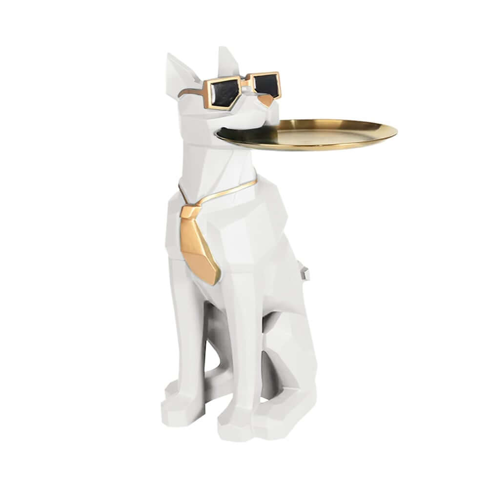 Modern Resin Dog-Shaped Side Table With Tissue Storage