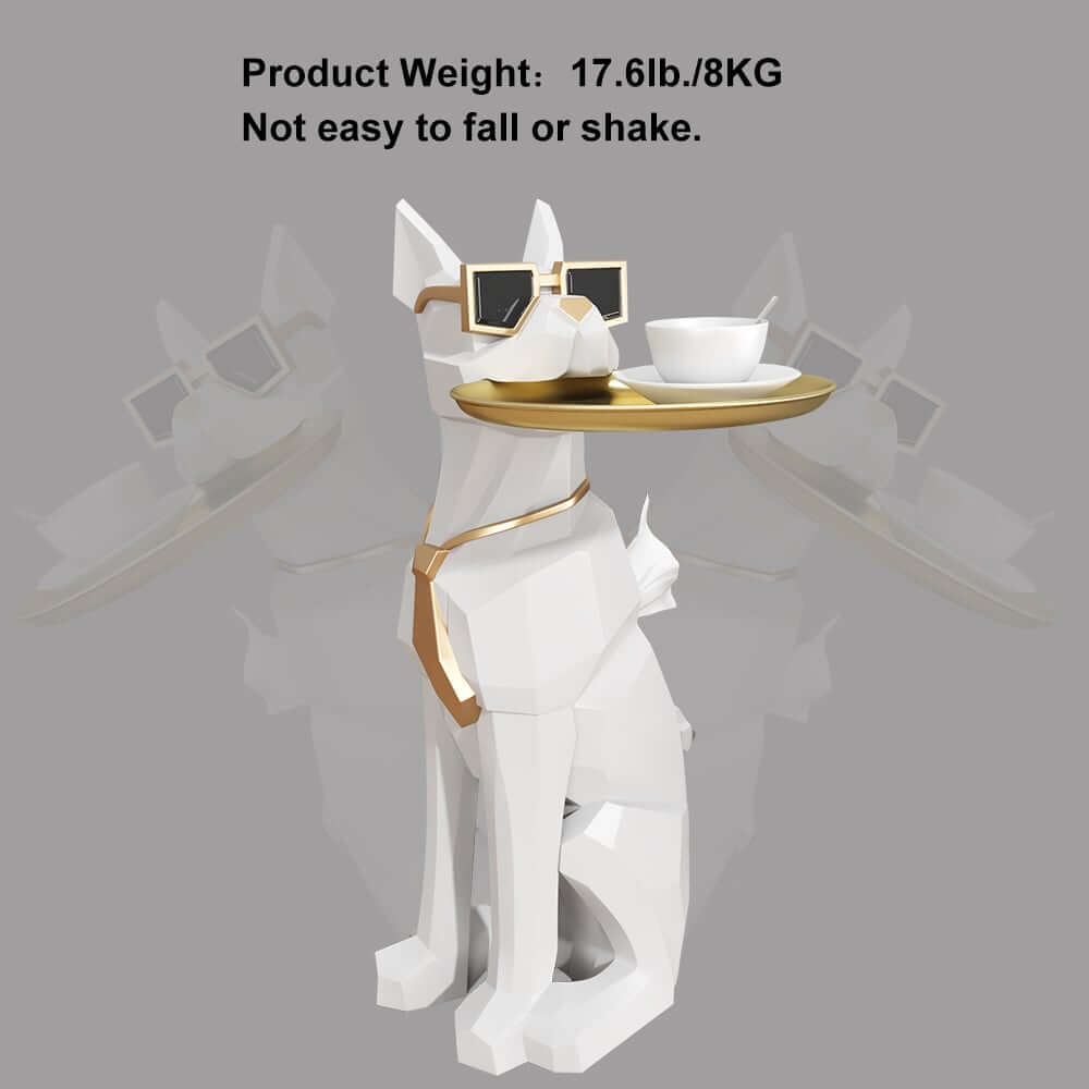 Modern Resin Dog-Shaped Side Table With Tissue Storage