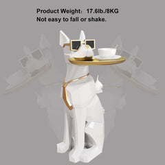 Modern Resin Dog-Shaped Side Table With Tissue Storage