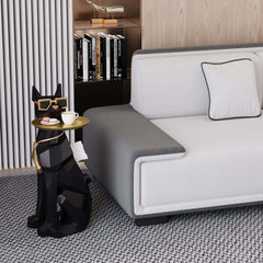 Modern Resin Dog-Shaped Side Table With Tissue Storage
