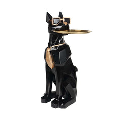 Modern Resin Dog-Shaped Side Table With Tissue Storage