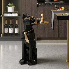 Modern Resin Dog-Shaped Side Table With Tissue Storage